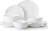 KINGSTONE Bone China Dinnerware Sets, 12-Piece Dinnerware Set for 4, Lightweight Durable, Dishwasher Safe, Tableware for Daily Use with Elegant Design